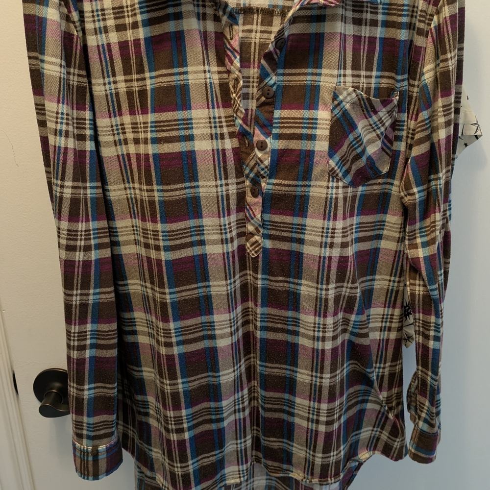 Indigo Casual Button Down Shirt in Blue and Purple